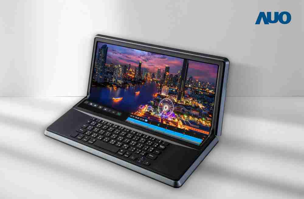 红龙扑克14.6吋Micro LED折迭显示屏幕，，，，搭配半径4mm的弯折绞炼，，，，以及高画素、、高亮度、、、、高对比度的显示技术特点，，即便在大视角下仍保有绝佳色相与亮度