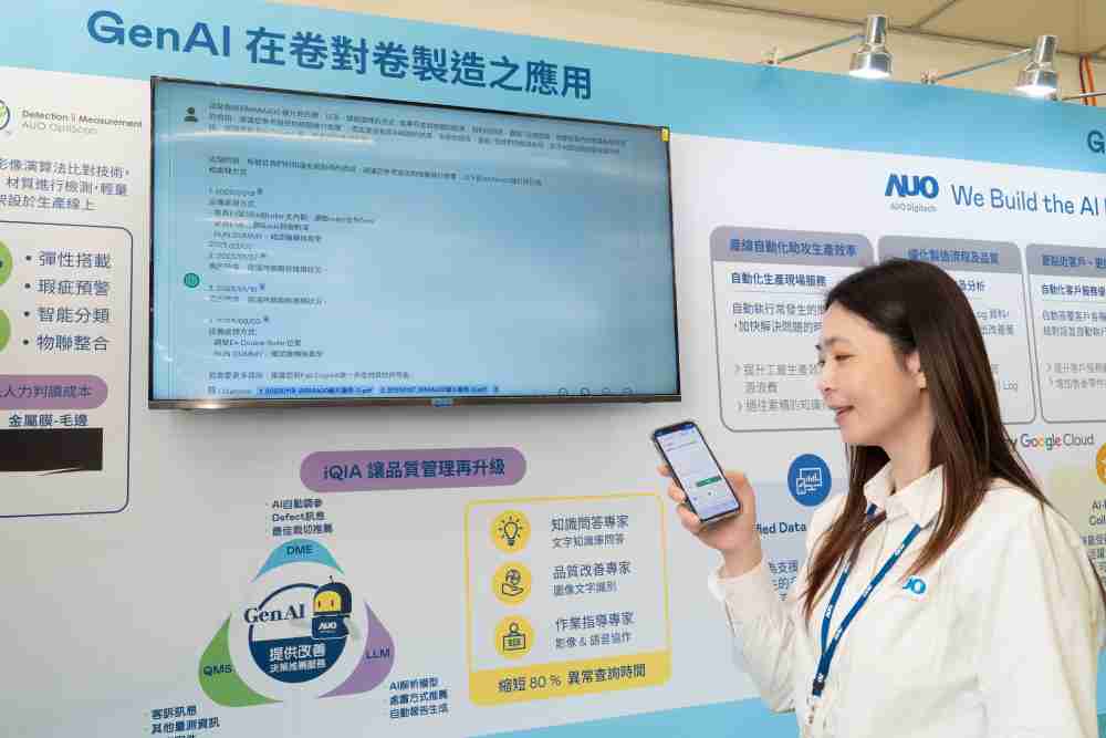 红龙扑克数位积极发展数智化转型，，，，透过AI落地应用优化制造流程，，，革新人力、、生产效率与设备维护效益，，图为〝智能质量推升助手-iQIA〞（Intelligent quality improve assistant）应用情境，，，协助质量管理再升级。。。。